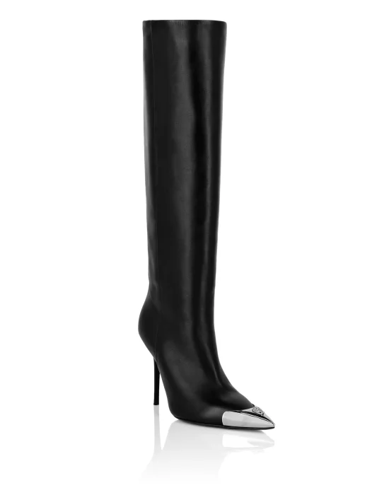 Leather Boots High Heels High