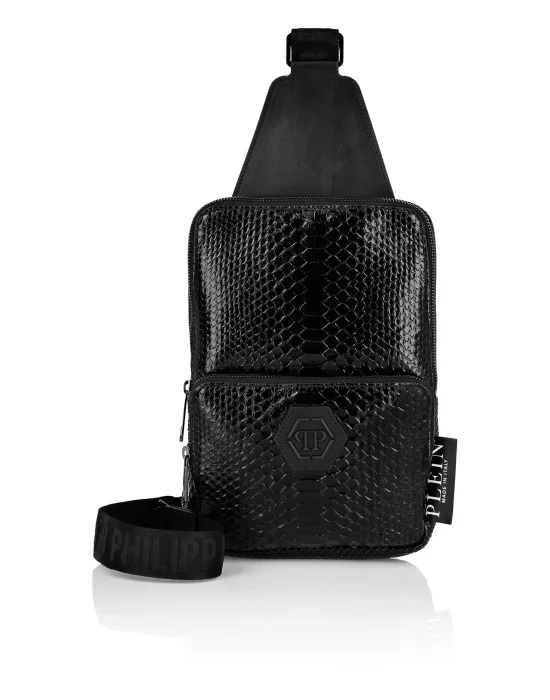 Python Leather Cross Body Hexagon