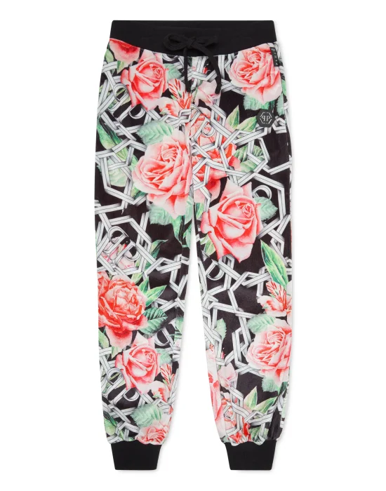 Chenille Jogging Trousers Roses