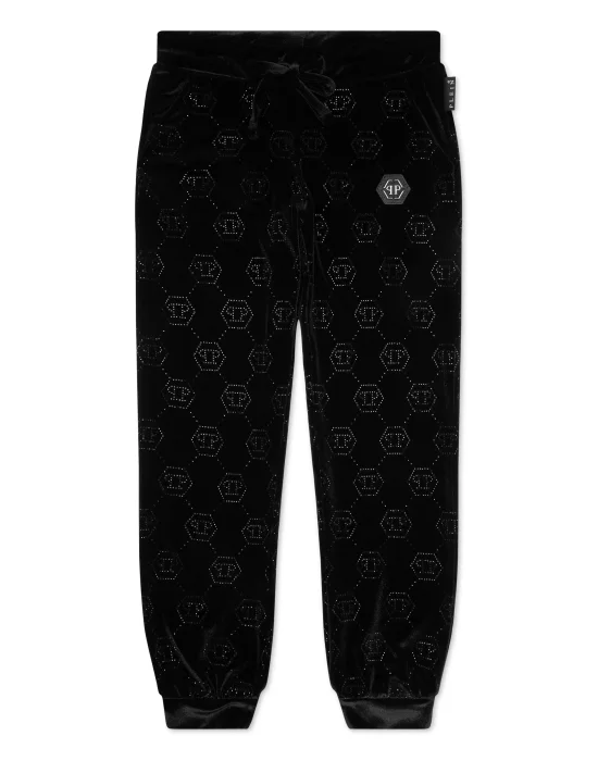 Chenille Jogging Trousers Strass Monogram