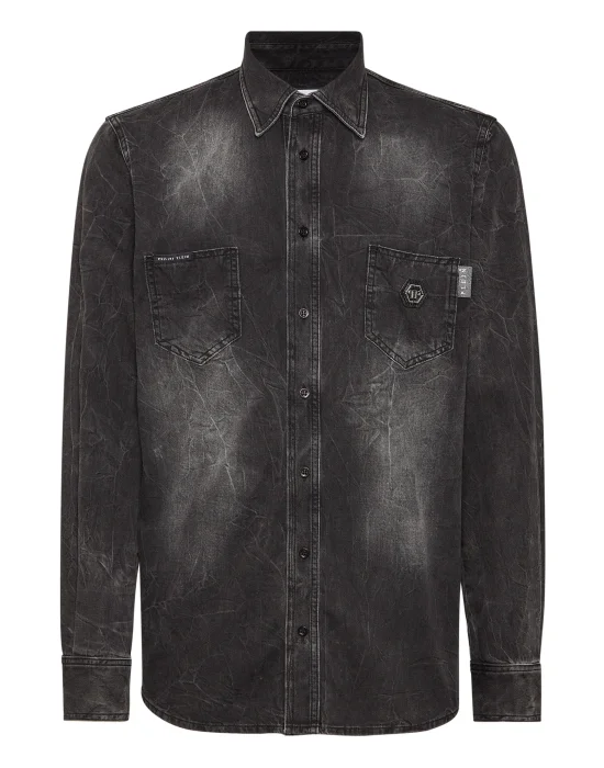 Denim Shirt Long-Sleeve Skull&Bones