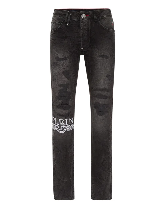 Denim Super Straight Cut Trousers