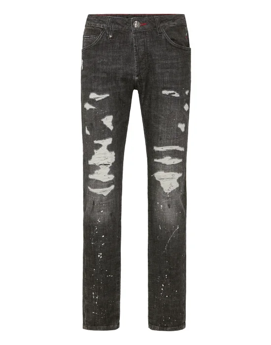 Denim Super Straight Cut Trousers Skull&Bones