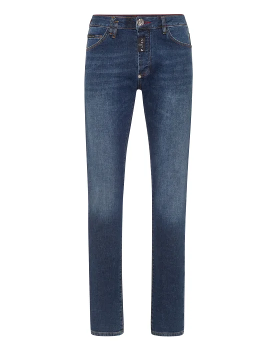 Denim Super Straight Cut Trousers