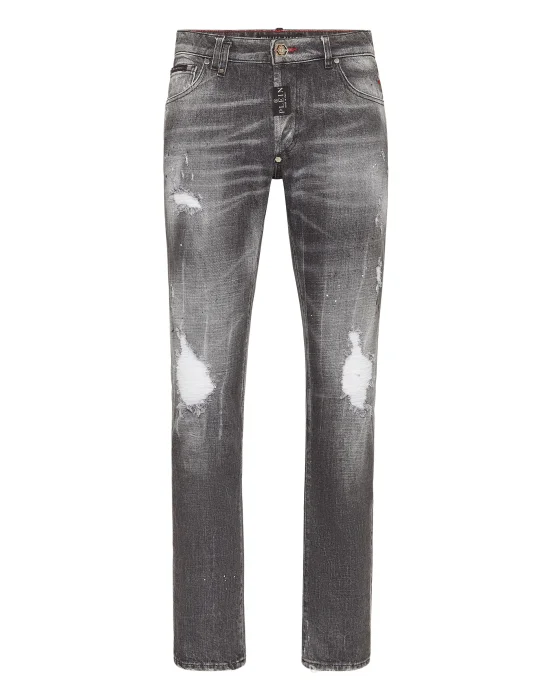 Denim Super Straight Cut Trousers