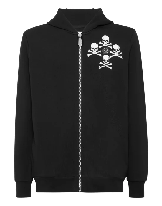 Zipped Hoodie Sweatshirt Skull&Bones