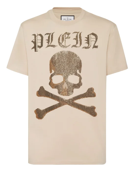 T-shirt Round Neck SS Strass Skull&Bones
