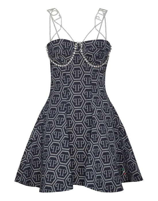 Denim Mini Dress Monogram