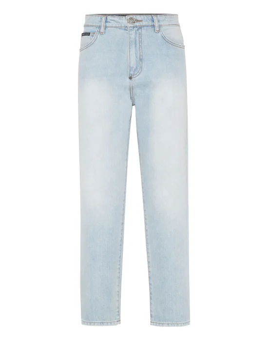 Denim Trousers Mom Fit Hexagon