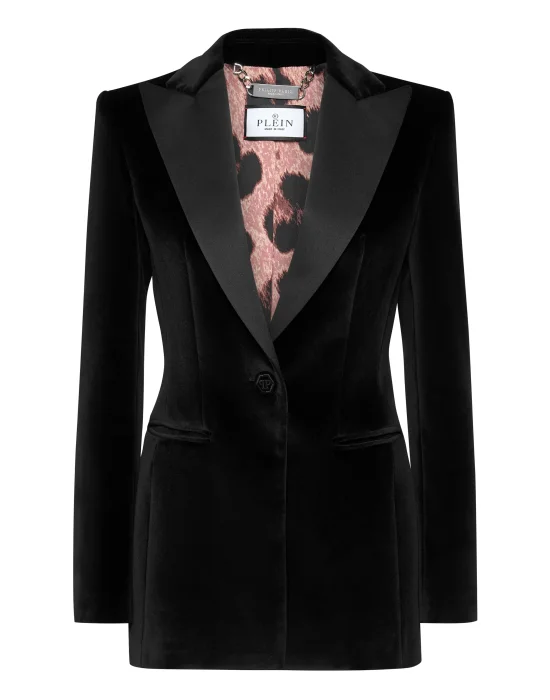 Velvet Blazer Skull strass