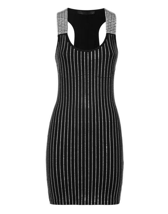 Tank Top Short Dress Strass