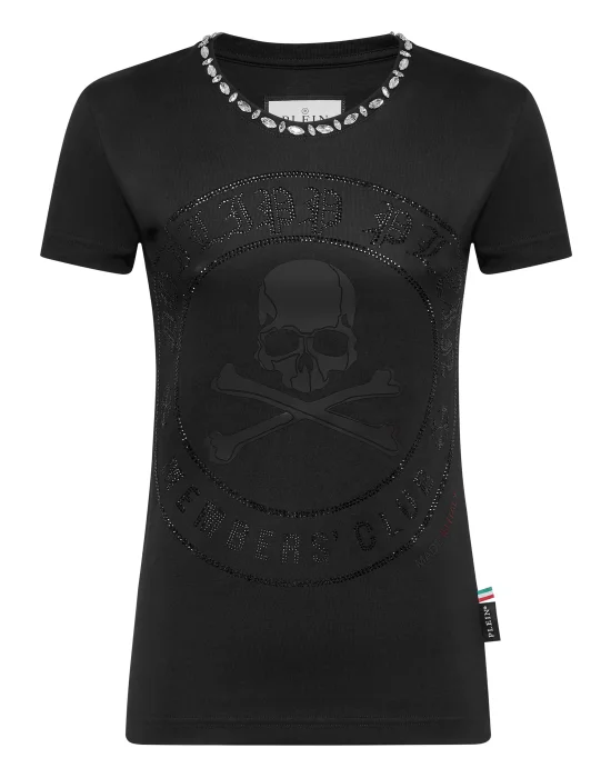 T-shirt Round Neck SS Skull Strass
