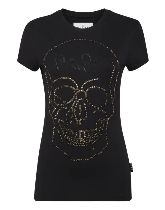 T-shirt Round Neck SS Skull strass