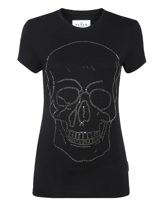 T-shirt Round Neck SS Skull strass