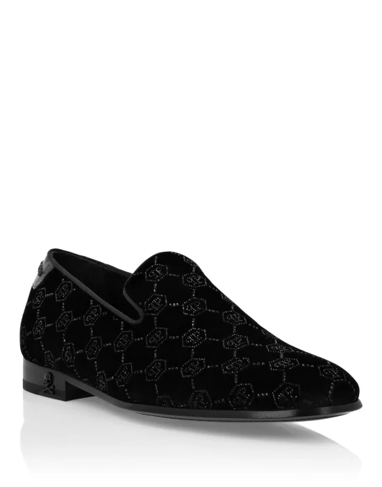 Velvet Loafers Strass Monogram