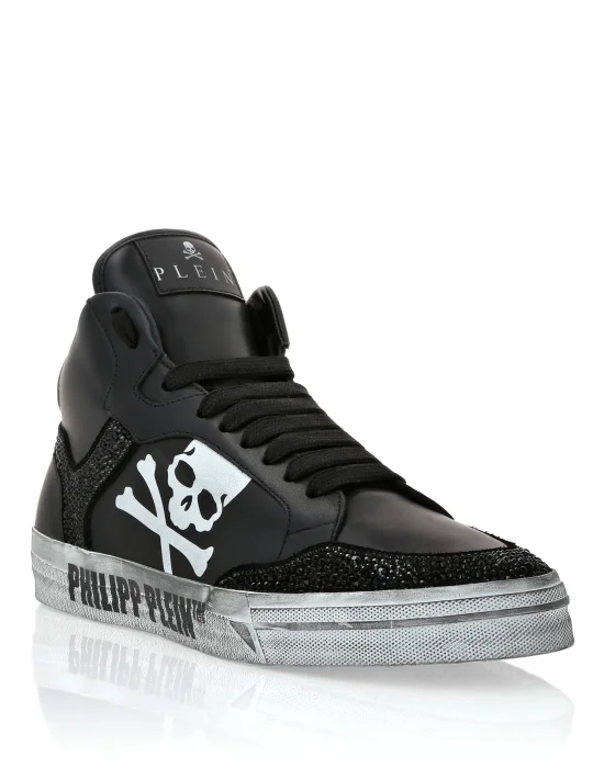 Nappa Leather Hi-Top Sneakers Strass Retrokickz TM