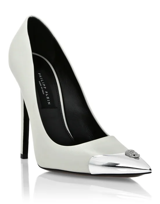 Nappa Leather Decollete Hi-Heels Skull strass