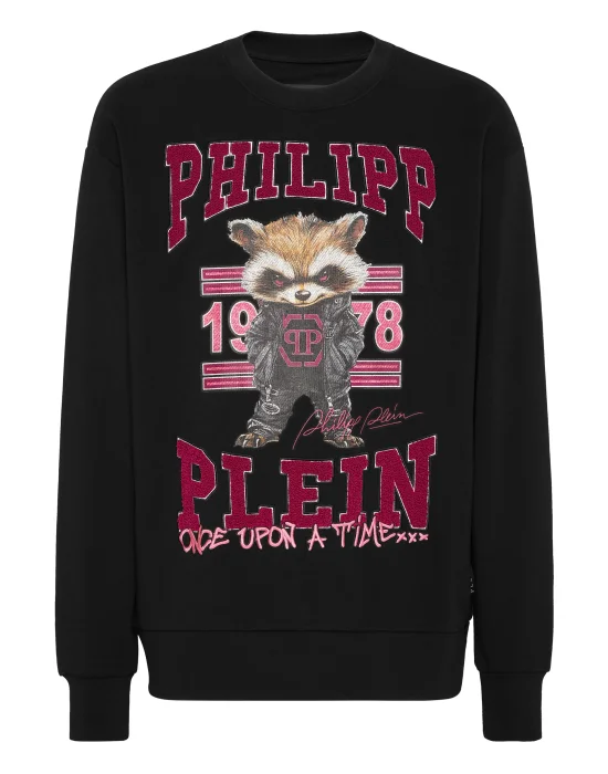 Fleece Sweatshirt College Raccoon