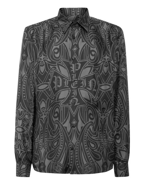Printed Silk Shirt Gothic Plein