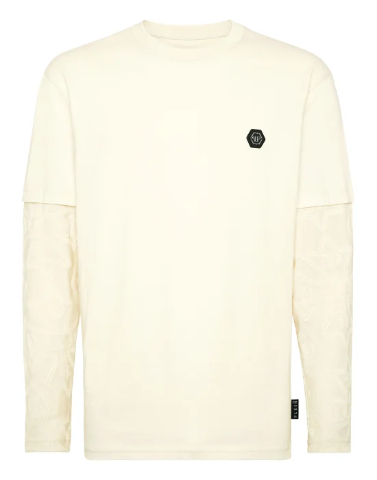 Double-Sleeved Longsleeve T-Shirt Jacquard Crest