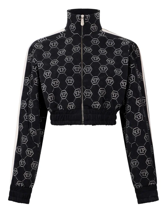 Fleece Tracksuit Jacket Monogram Crystal