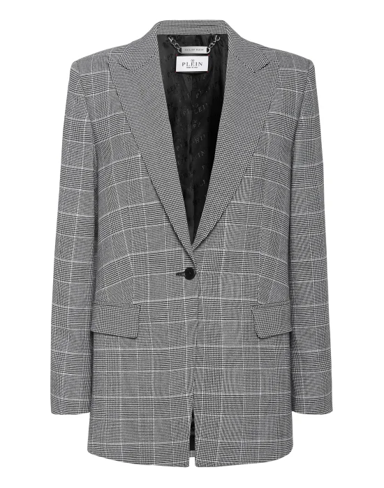 Boyfriend Fit Blazer Prince of Wales Crest
