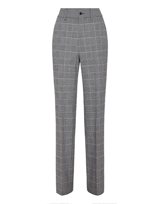 Long Straight Trousers Prince of Wales