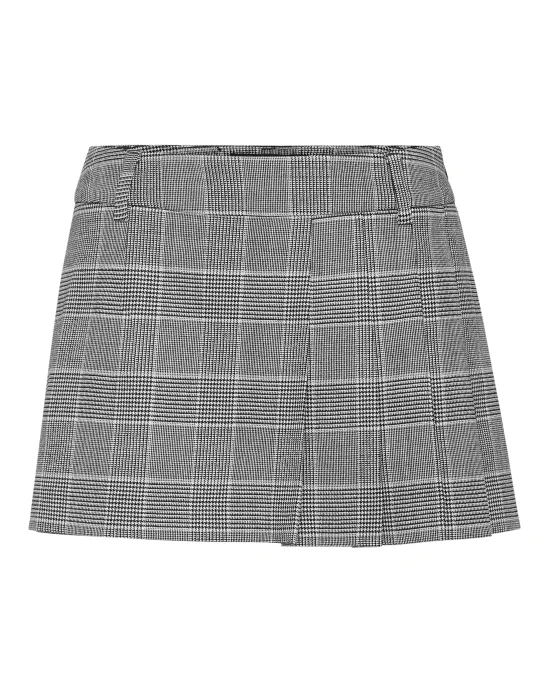 Pleated Short Skirt Prince of Wales