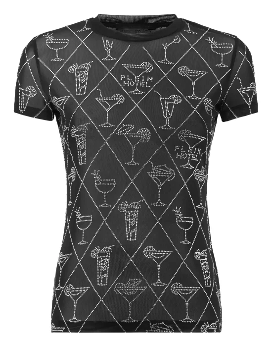 Tulle Sexy Pure Fit T-Shirt Cocktails Crystal