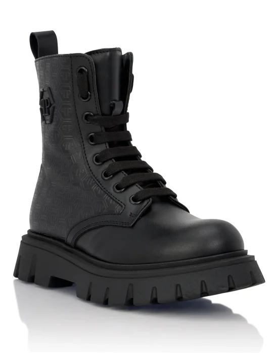 Leather Combat Boots PP Hexagon