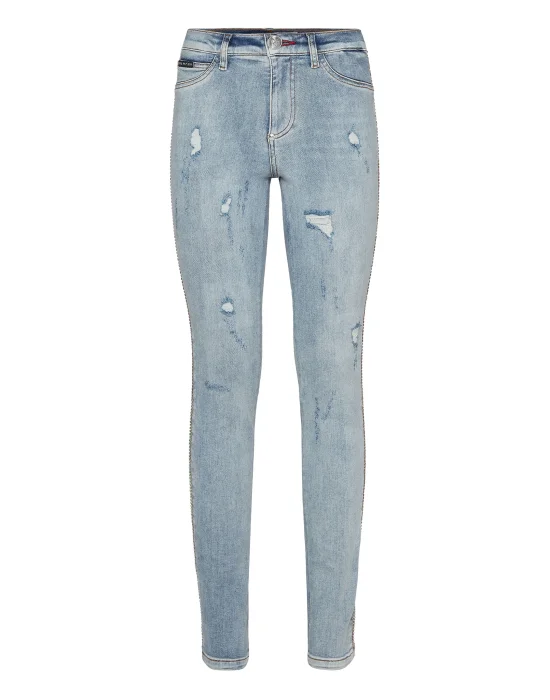 High Waist Jegging "Crystals Stripes"