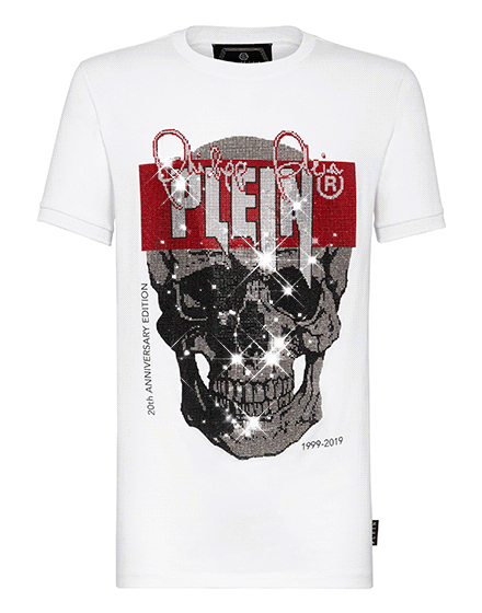 T-shirt Platinum Cut Round Neck Skull