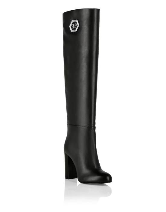 Leather Boots High Heels