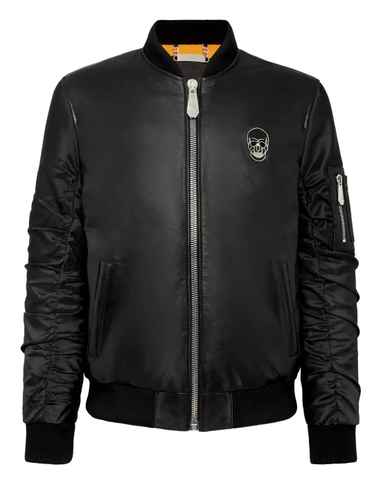 Leather Bomber Skull