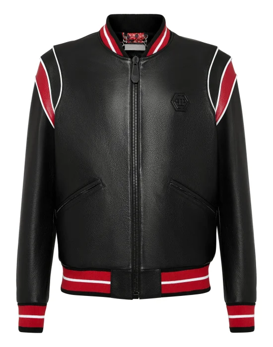 Leather Bomber crystal Teddy Bear