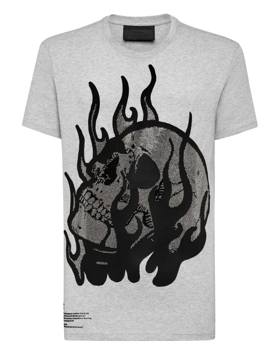T-shirt Round Neck SS Skull on fire