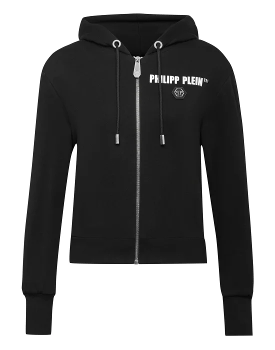 Hoodie Sweatjacket Silver Fringe