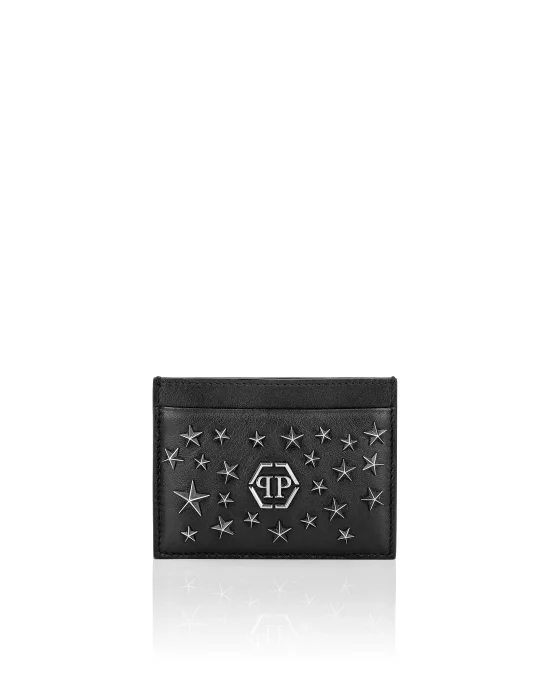 Leather Credit Cards Holder studs Stars
