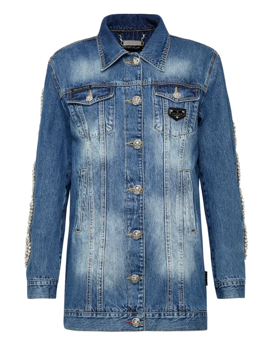 Denim Jacket Crystal Cable