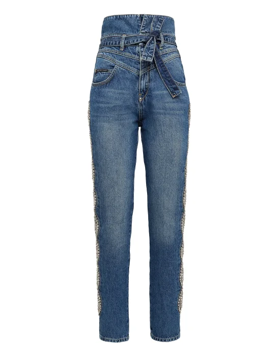 Denim Trousers Saint Tropez Fit Crystal Cable