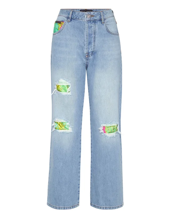 Denim Trousers Loose Fit insert New Baroque