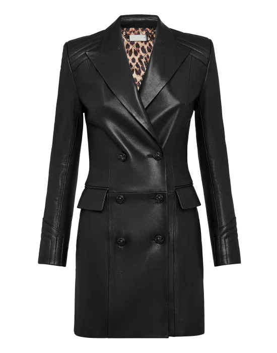 Lambskin Long Coat Iconic Plein