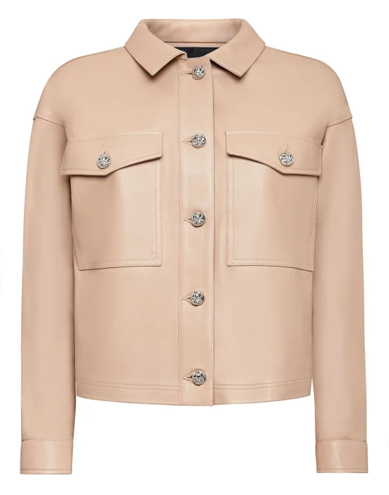 Soft Leather Shirt Crop