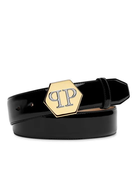Leather Belt Hexagon