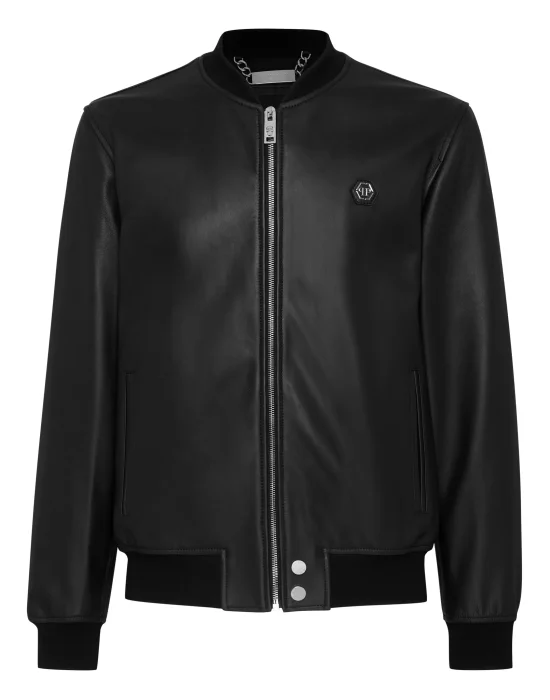 Leather Bomber Skull