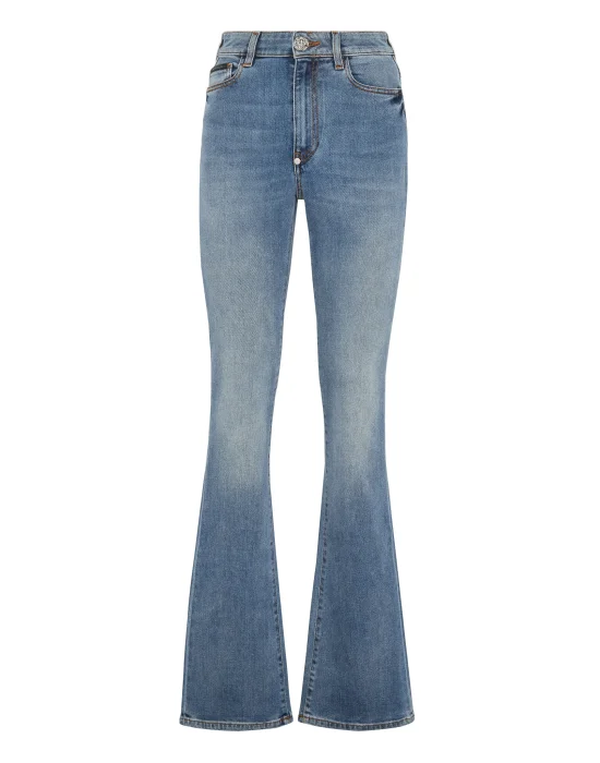 Denim High wasted flare Trousers