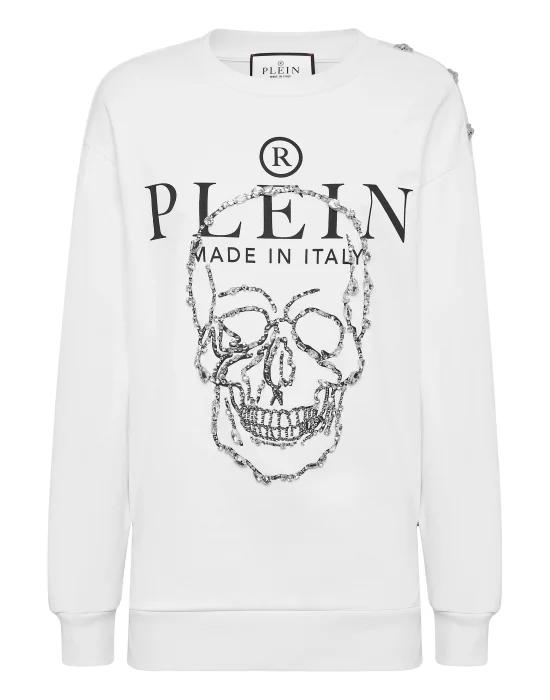 Sweatshirt LS Crystal Skull with Crystals