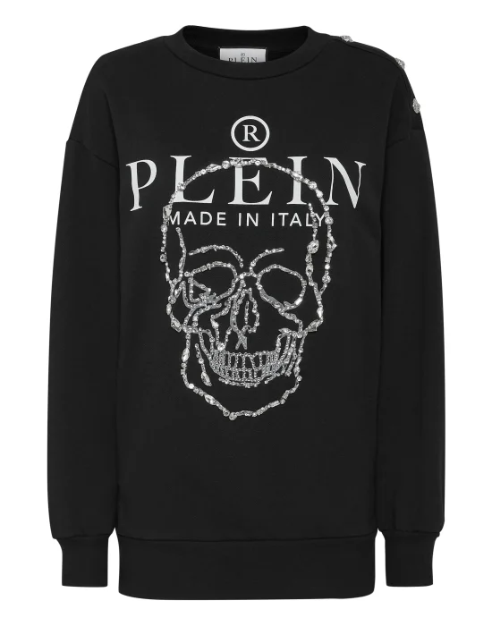 Sweatshirt LS Crystal Skull with Crystals