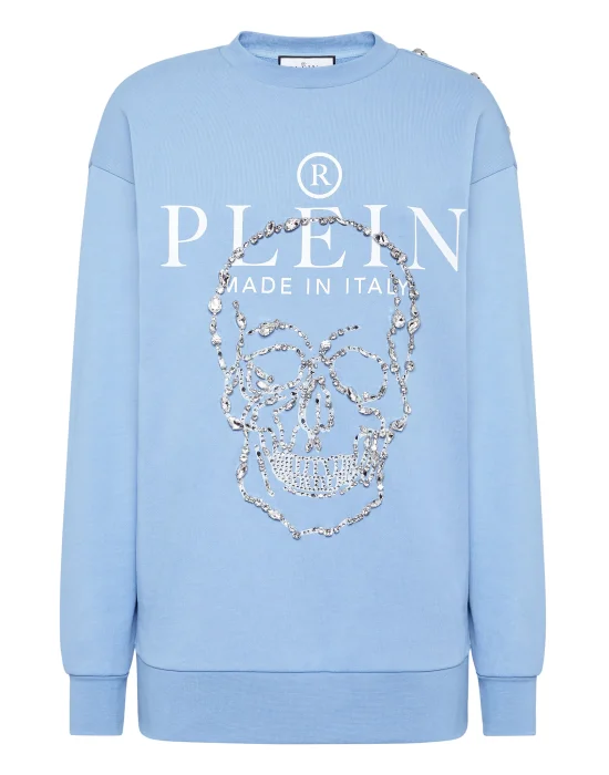 Sweatshirt LS Crystal Skull with Crystals