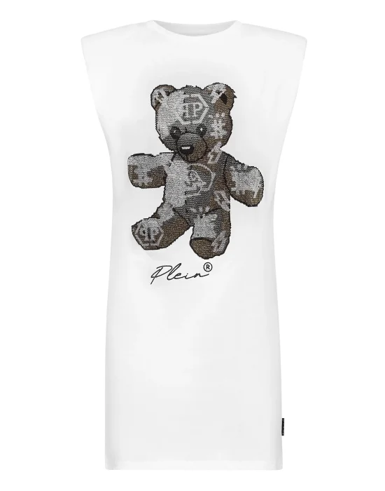 Sleeveless short dress Teddy Bear with Crystals